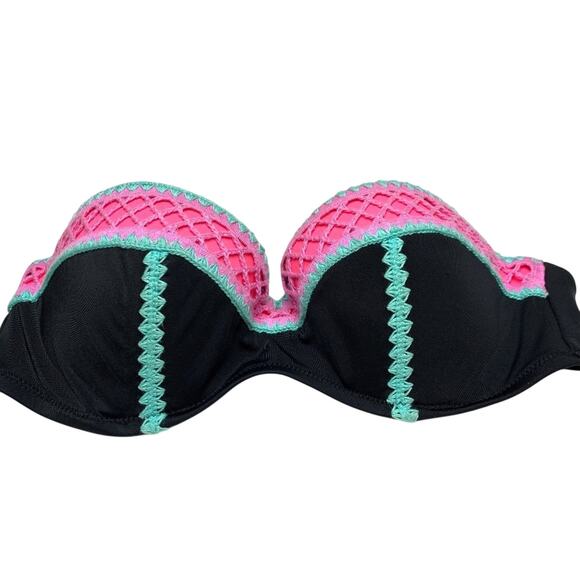 SHADE & SHORE Crochet Bikini Top Underwire sz 34B - Picture 1 of 12